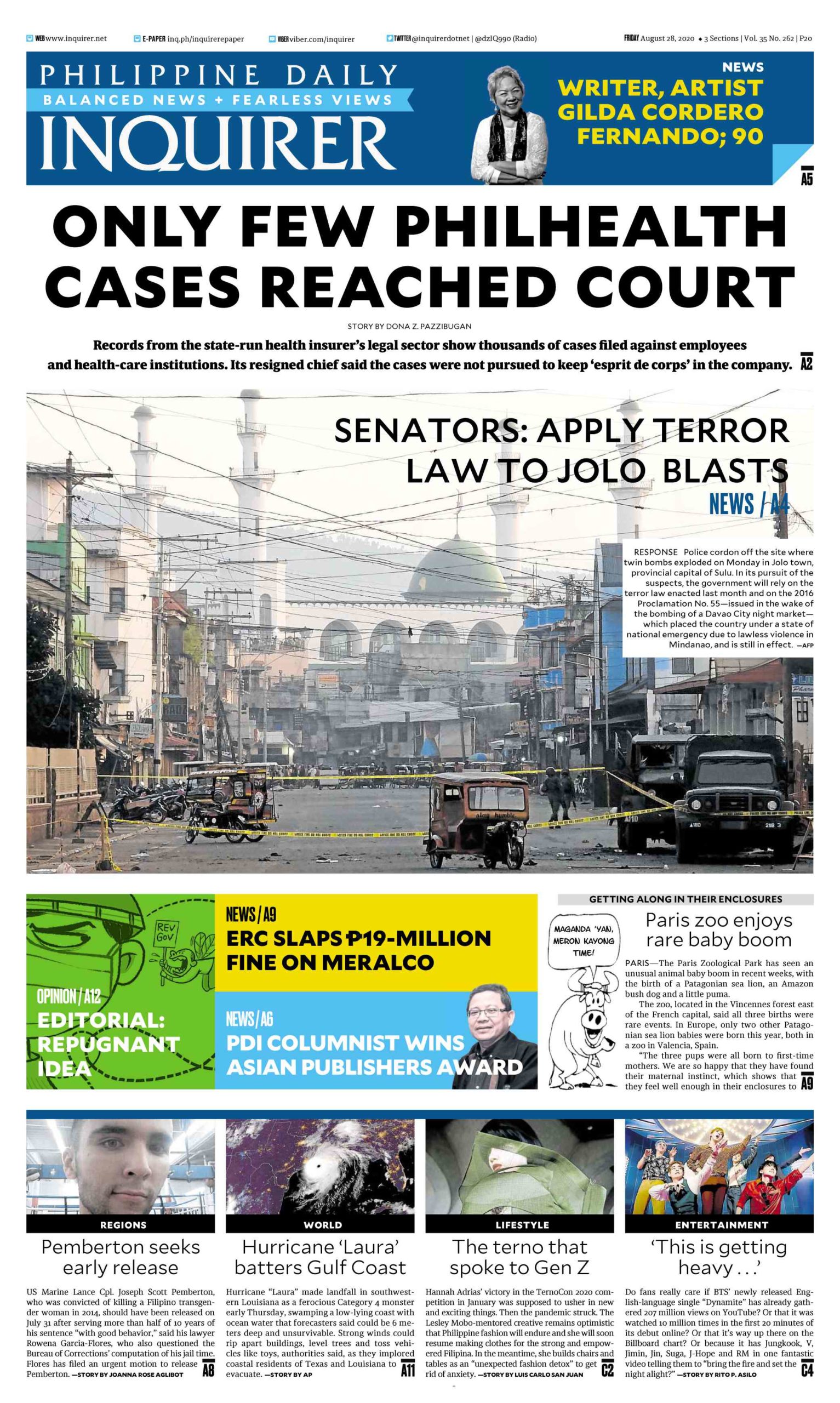 Today’s Paper: August 28, 2020 | INQUIRER.net