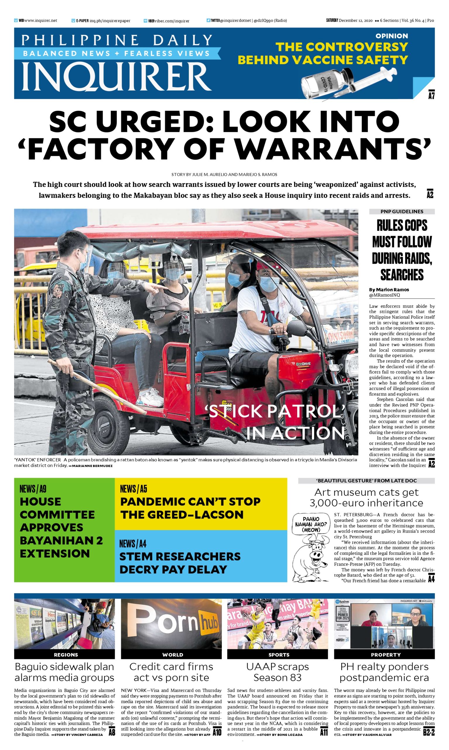 Today’s Paper: December 12, 2020 | INQUIRER.net