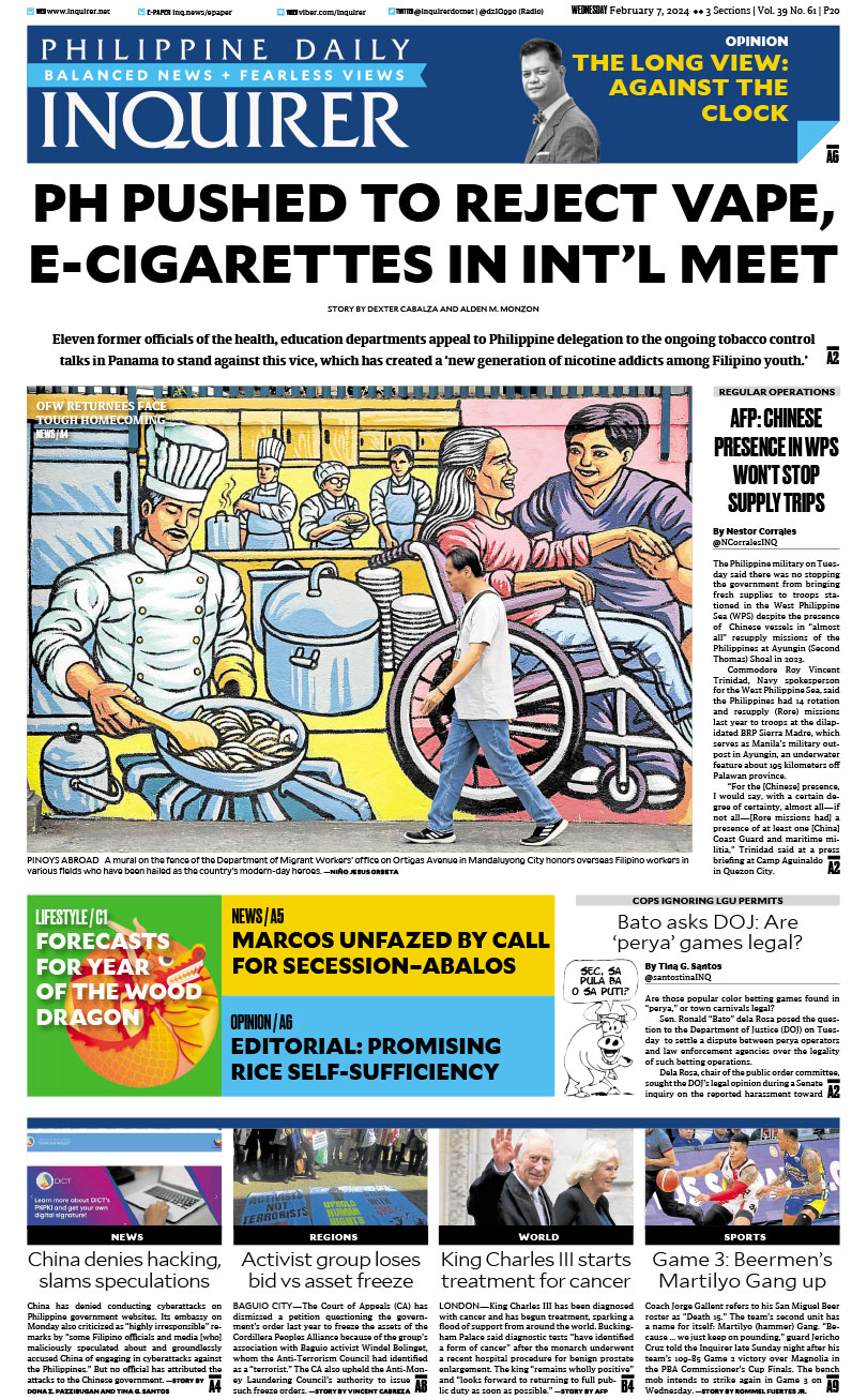 Today's Paper: February 7, 2024 | INQUIRER.net