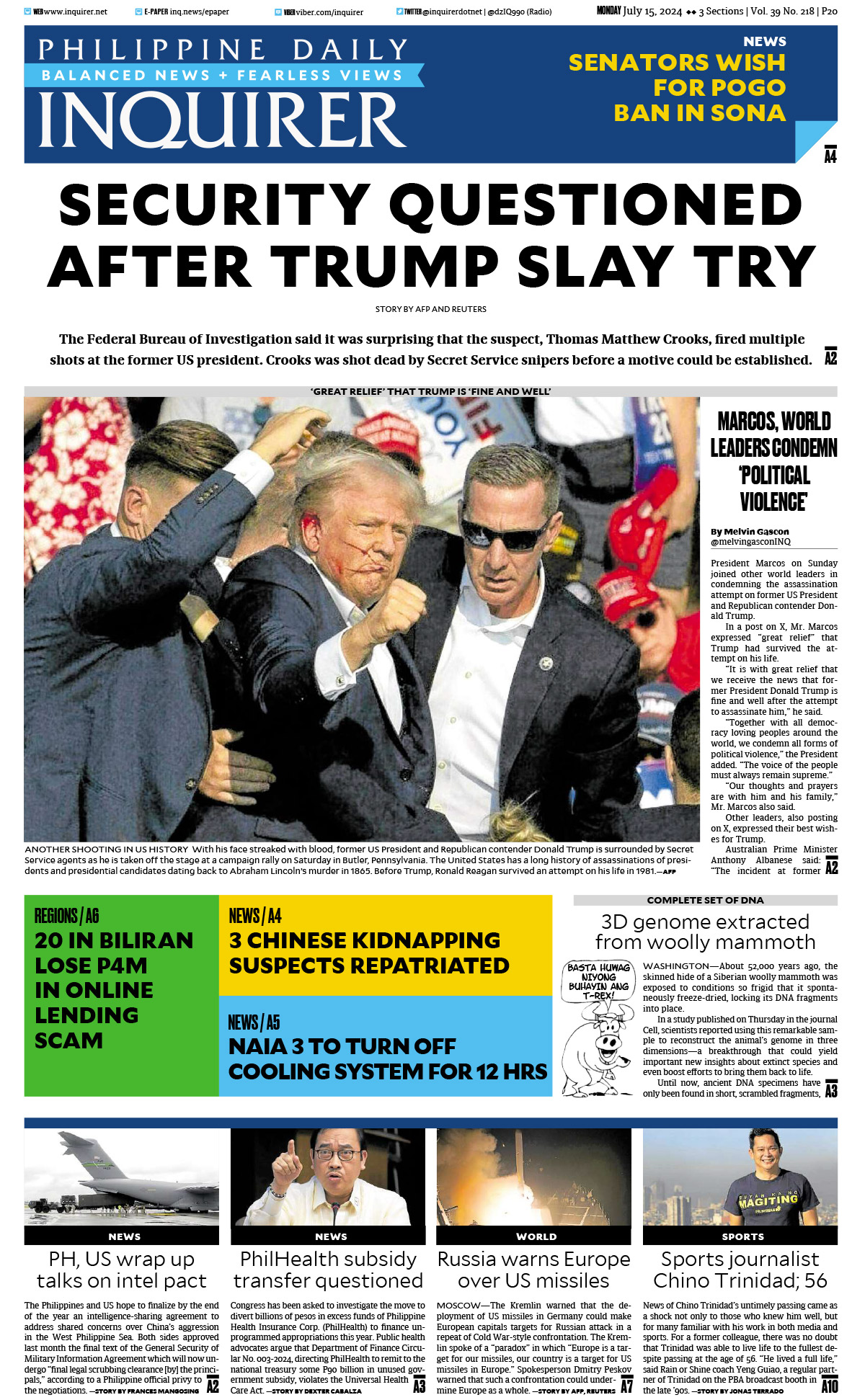 Today’s Paper: July 15, 2024