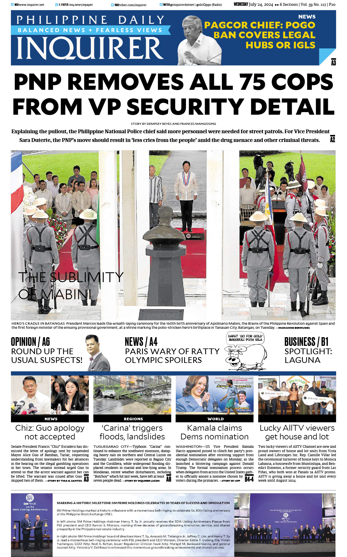 Today’s Paper: July 24, 2024