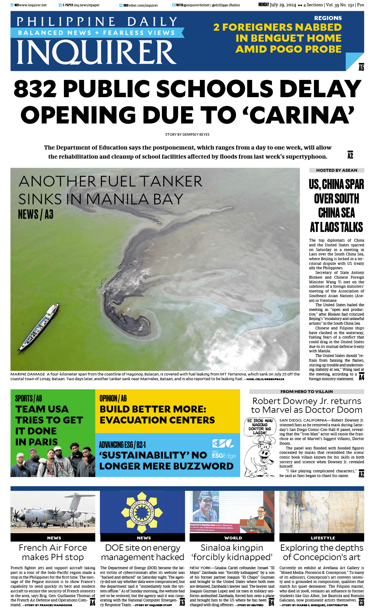 Today’s Paper: July 29, 2024