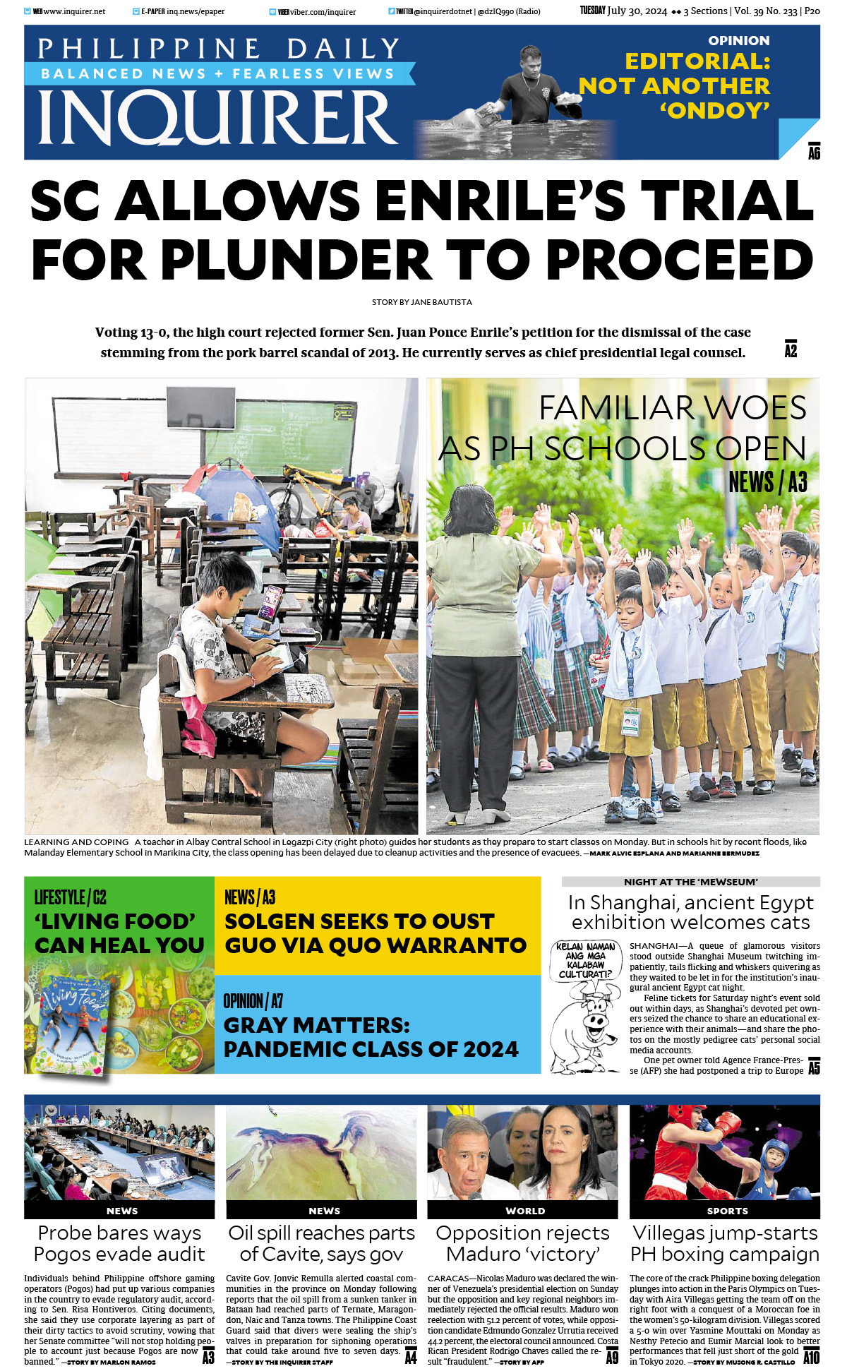 Today’s Paper: July 30, 2024