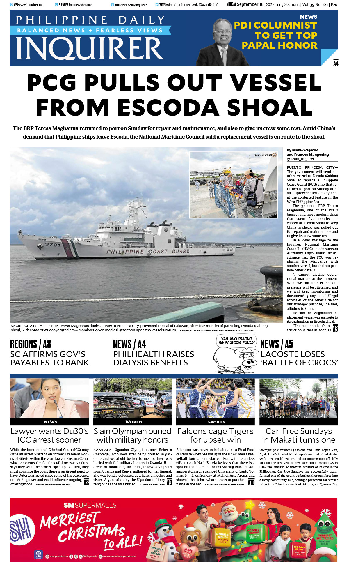 Today’s Paper: September 16, 2024