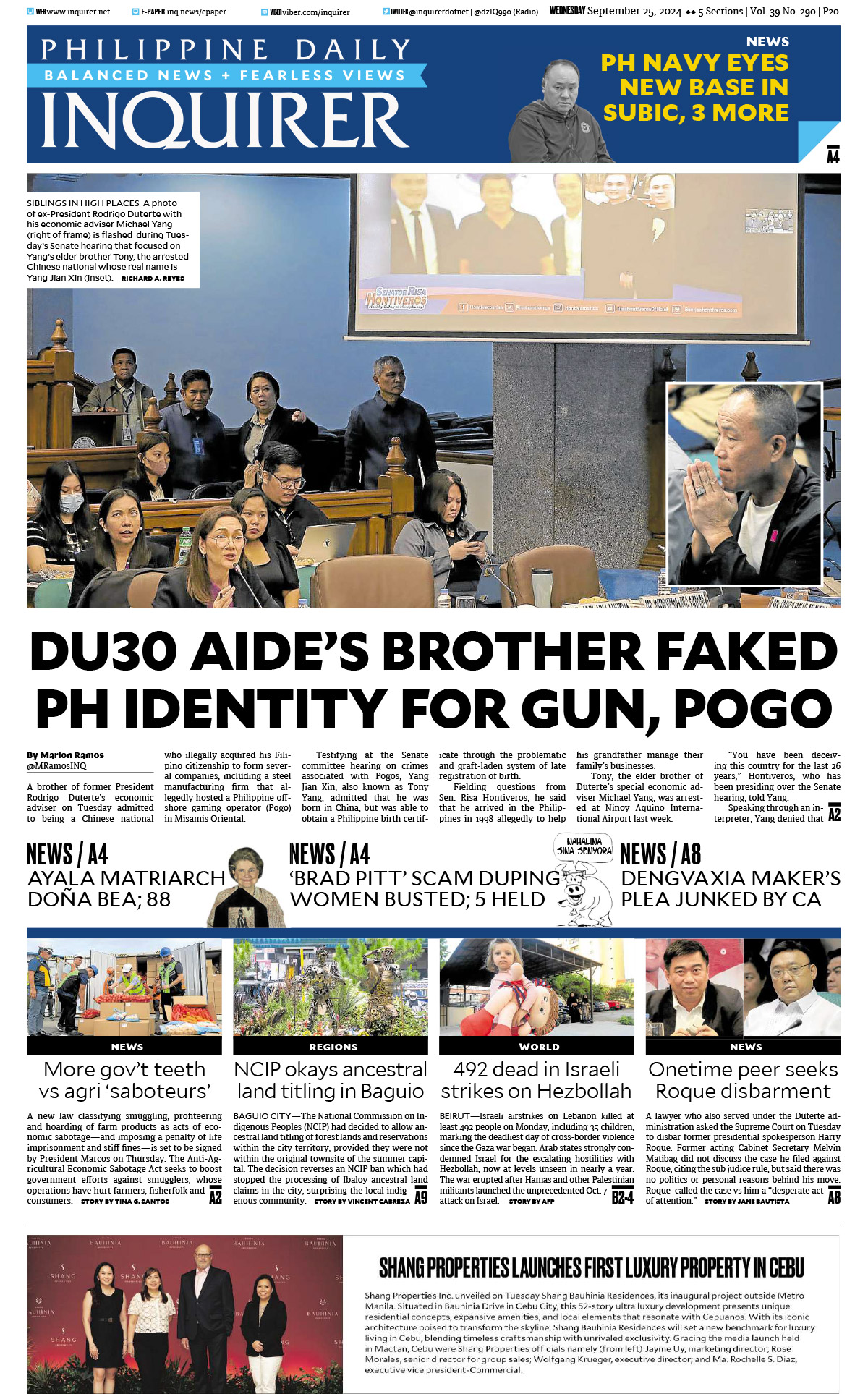 Today’s paper: September 25, 2024