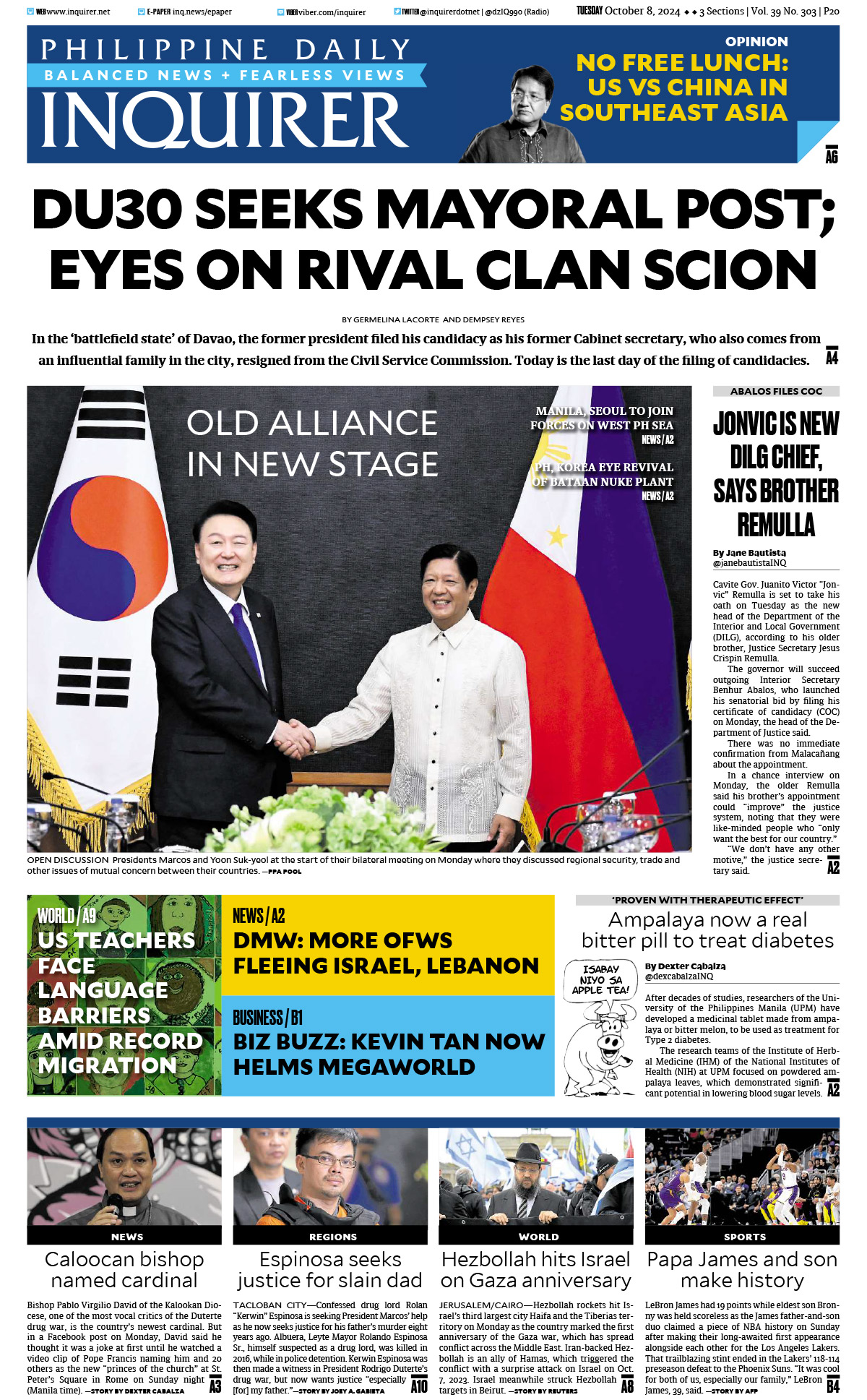 Today’s paper: October 8, 2024