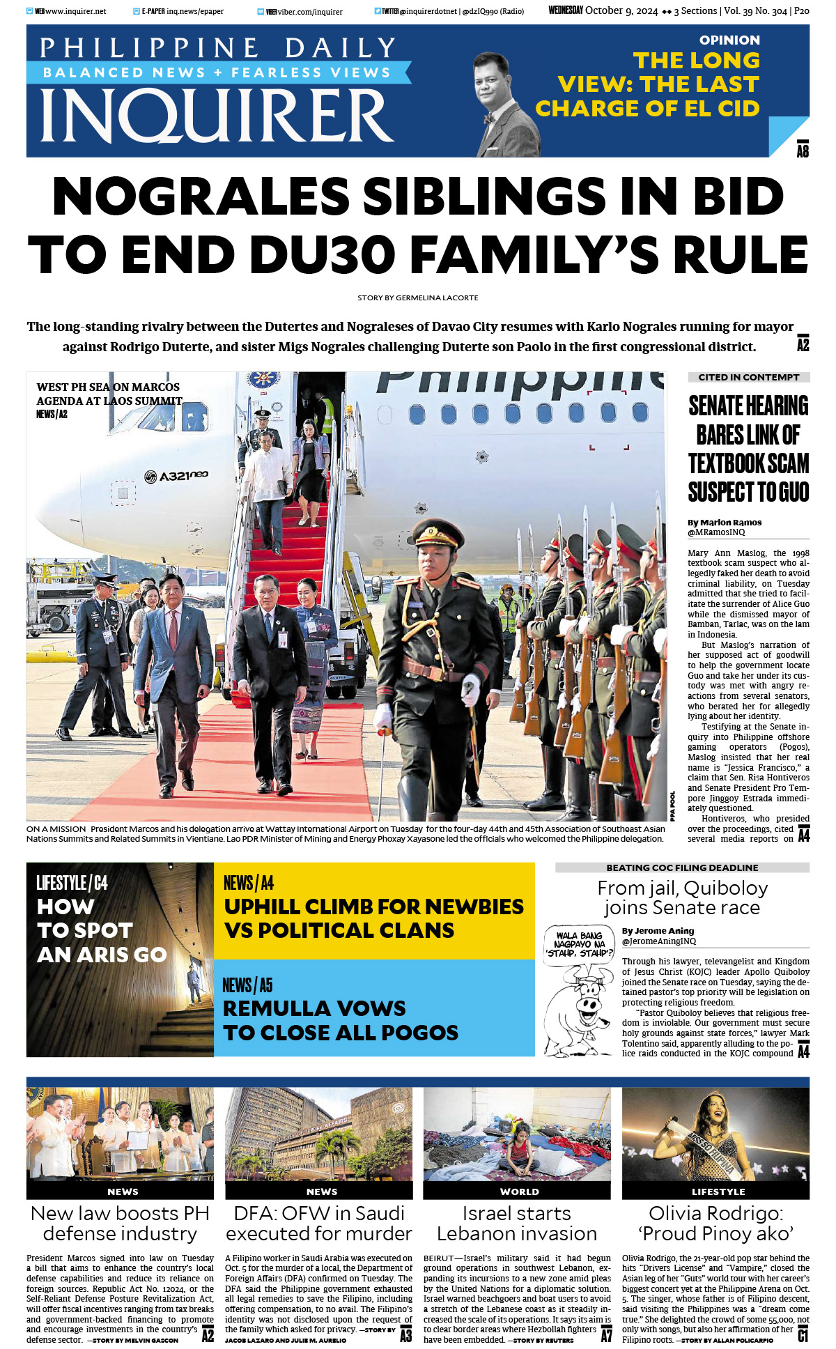 Today’s paper: October 9, 2024