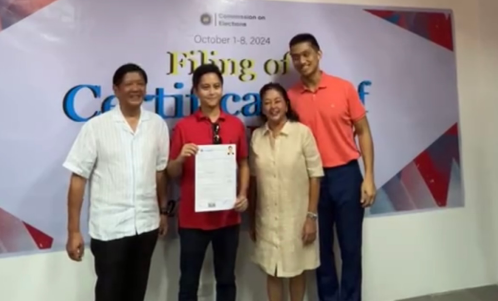 Sandro accompanied by Pres. Marcos, first lady in filing COC for reelection