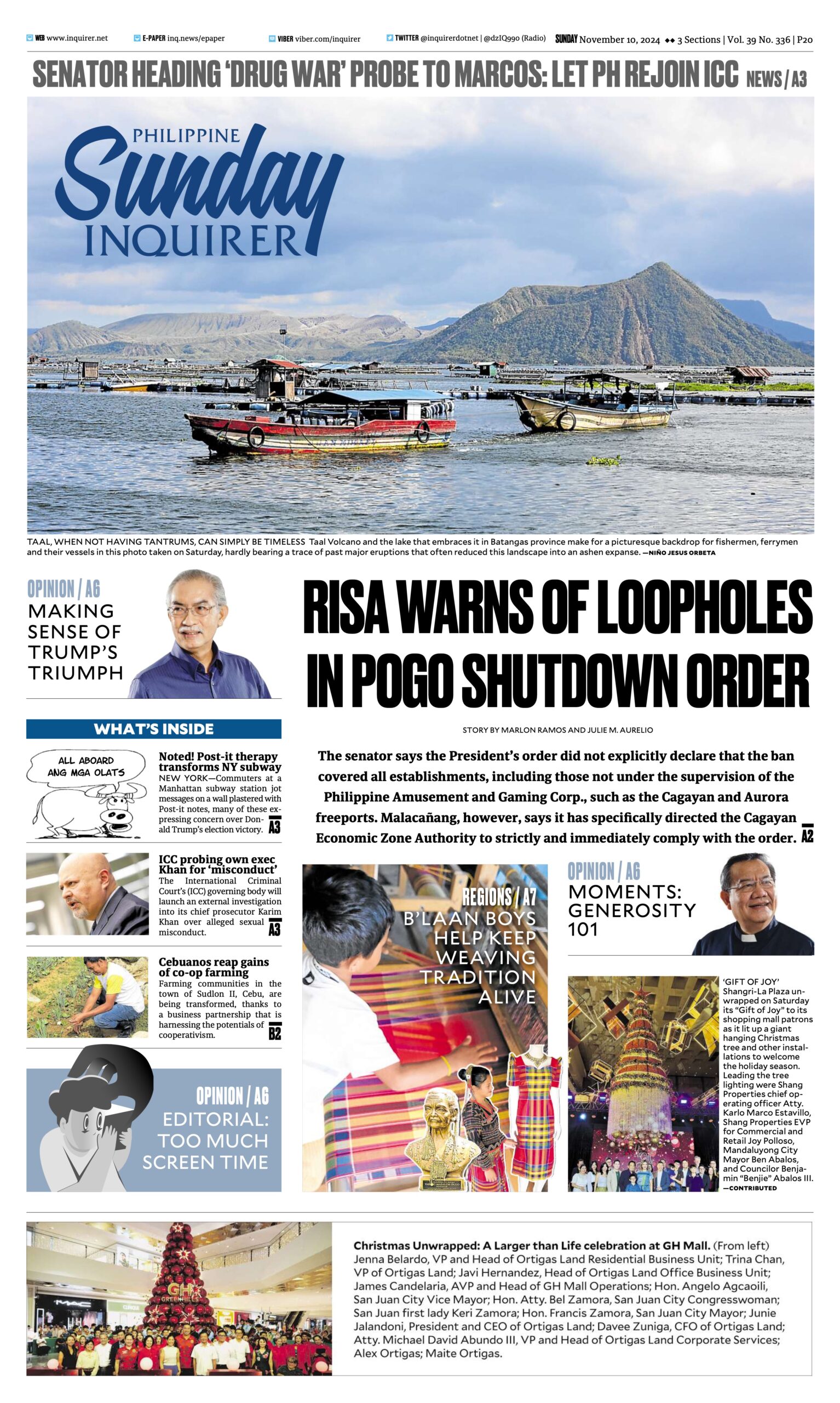 Today’s paper: November 10, 2024