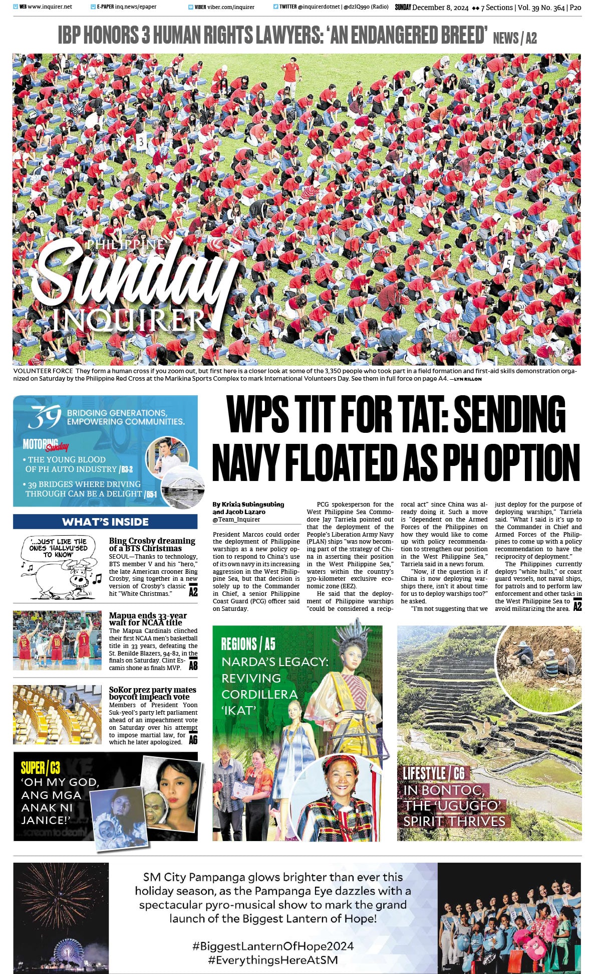 Today’s paper: December 8, 2024