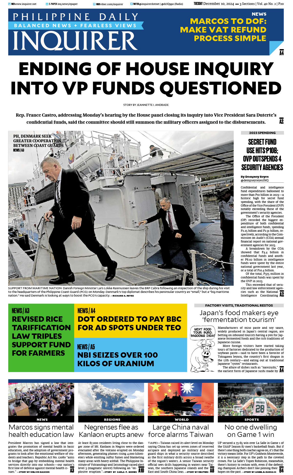 Today’s paper: December 10, 2024