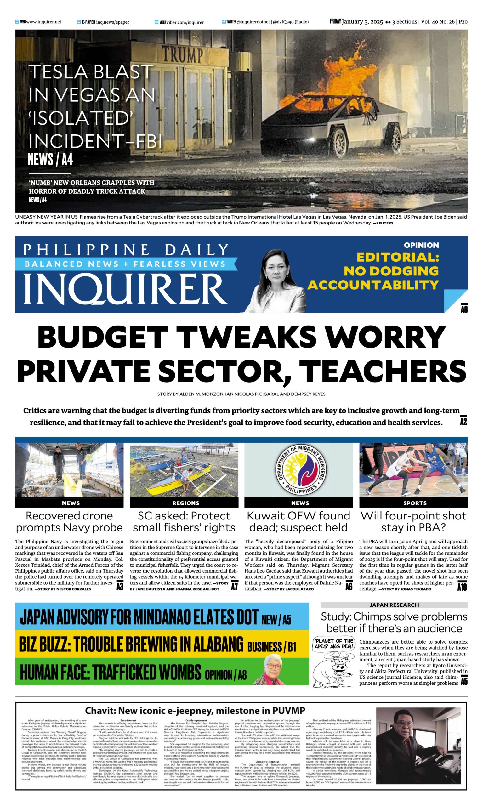 Today’s paper: January 3, 2025