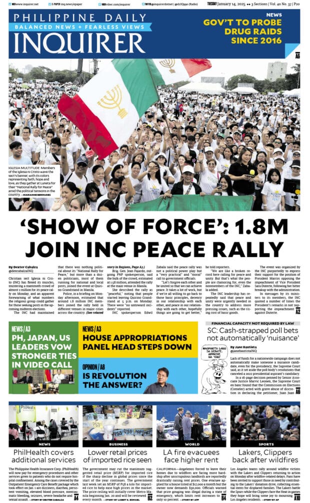 Today’s paper: January 14, 2025