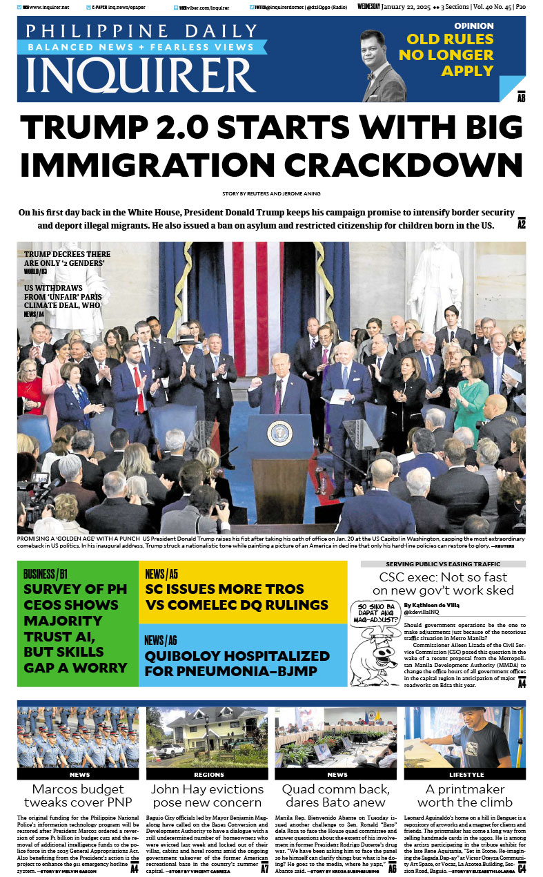 Today’s paper: January 22, 2025