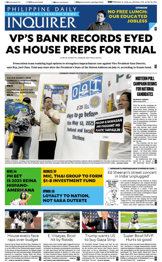 Today’s paper: February 11, 2025