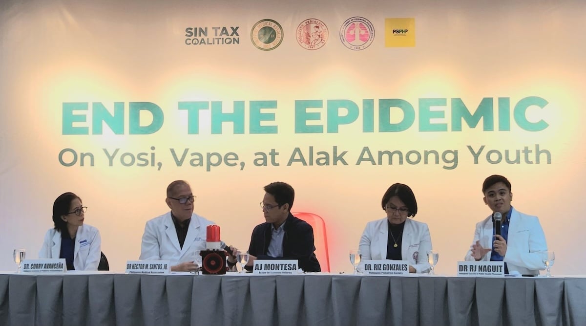 PHOTO: End the Epidemic experts FOR STORY: Act vs drinking, smoking, vaping ‘epidemic’ among youth, poll bets told