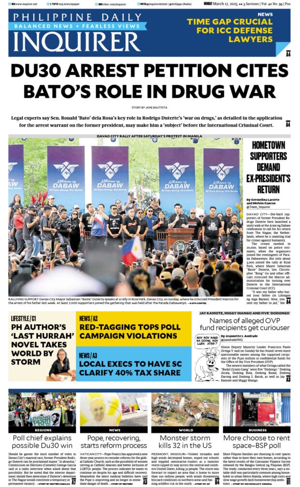 Today’s paper: March 17, 2025