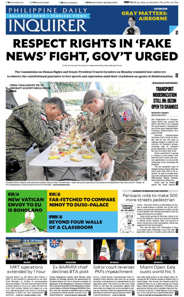 Today’s paper: March 25, 2025